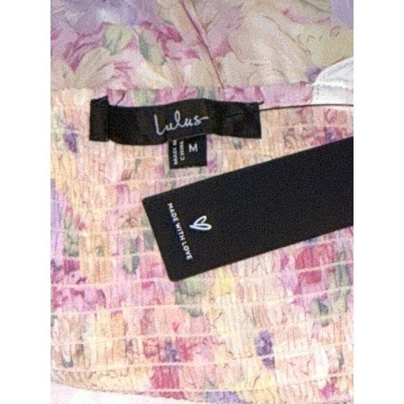 Lulu’s Women's Smocked Tie Straps Midi Dress Coastal Cowgirl Boho Floral Size M - Picture 8 of 9